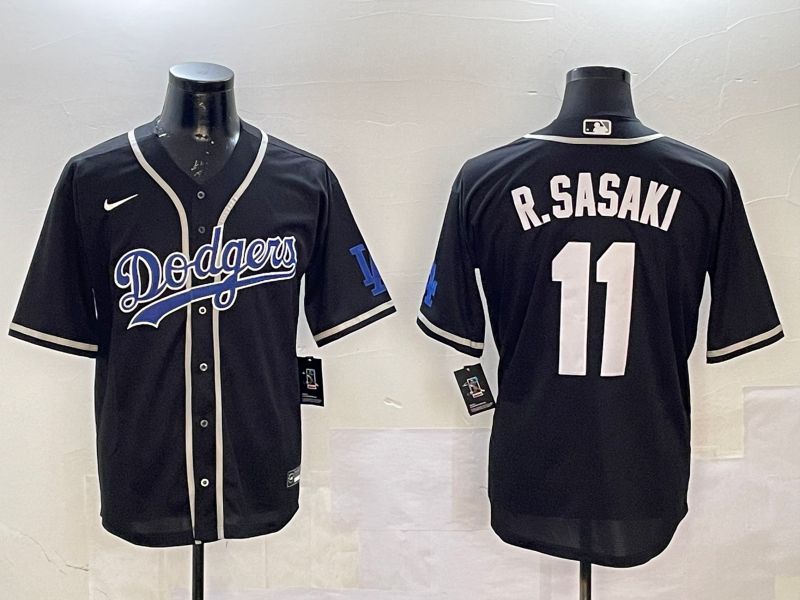 Men Los Angeles Dodgers #11 R.Sasaki Black Fashion Game 2025 Nike MLB Jersey style 19->los angeles dodgers->MLB Jersey